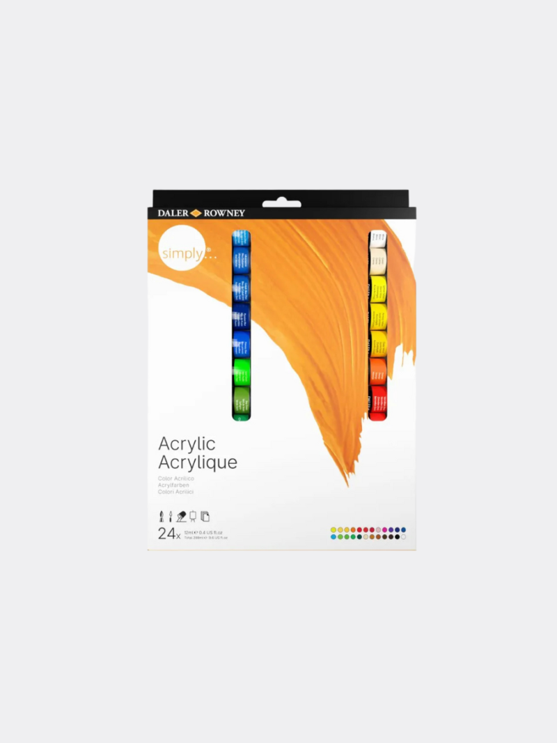 Set Simply Acrylic Paint 24x12ml (Daler Rowney)