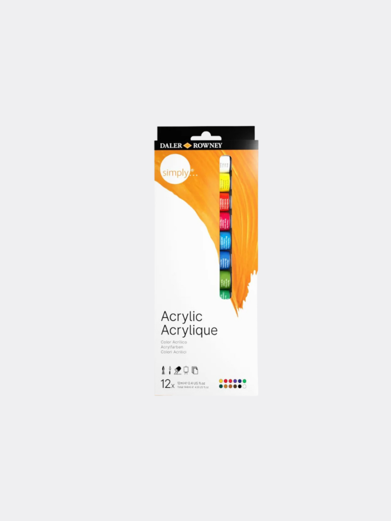 Set Simply Acrylic Paint 12x12ml (Daler Rowney)